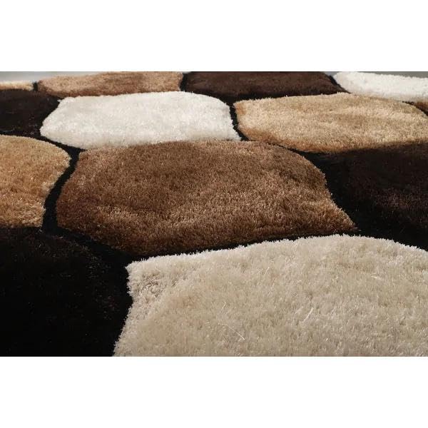 Pebbles – Cream & Brown Shag Rug
