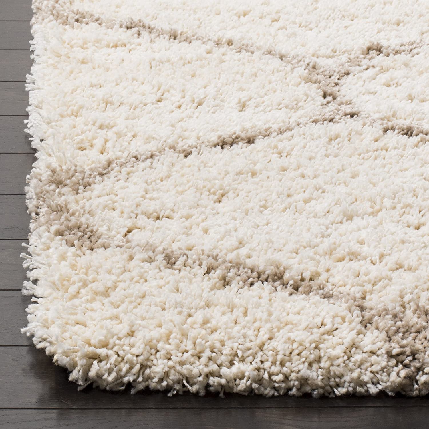 Howda – Cream & Brown Shag Rug
