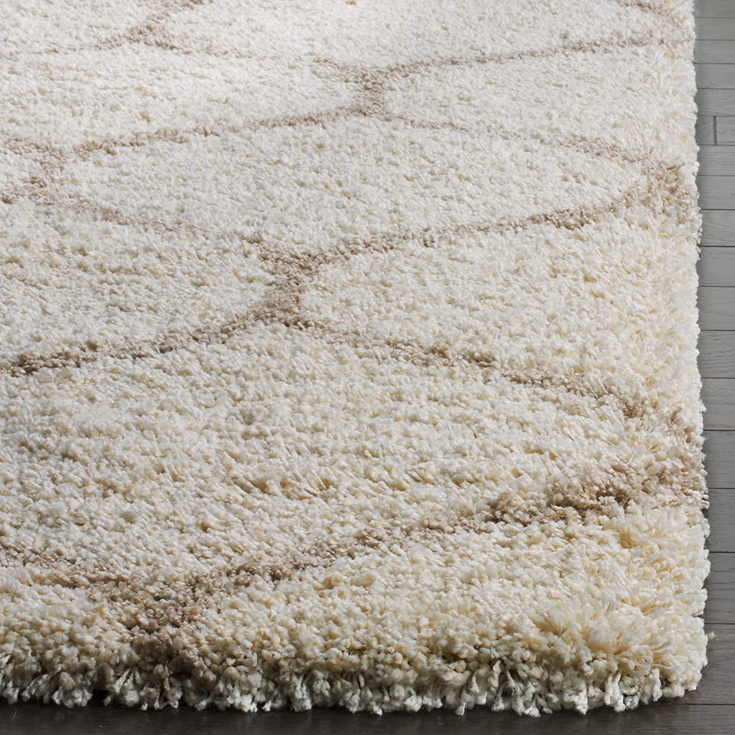 Howda – Cream & Brown Shag Rug