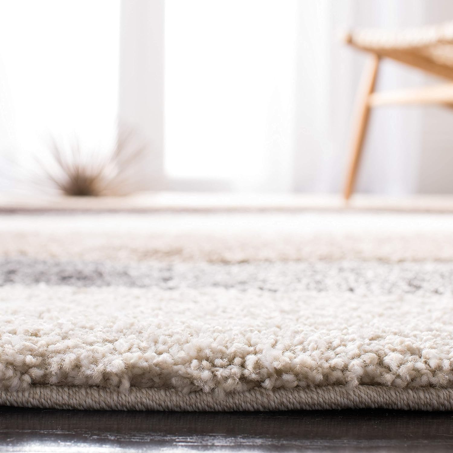 Waves – Grey & Brown Shag Rug
