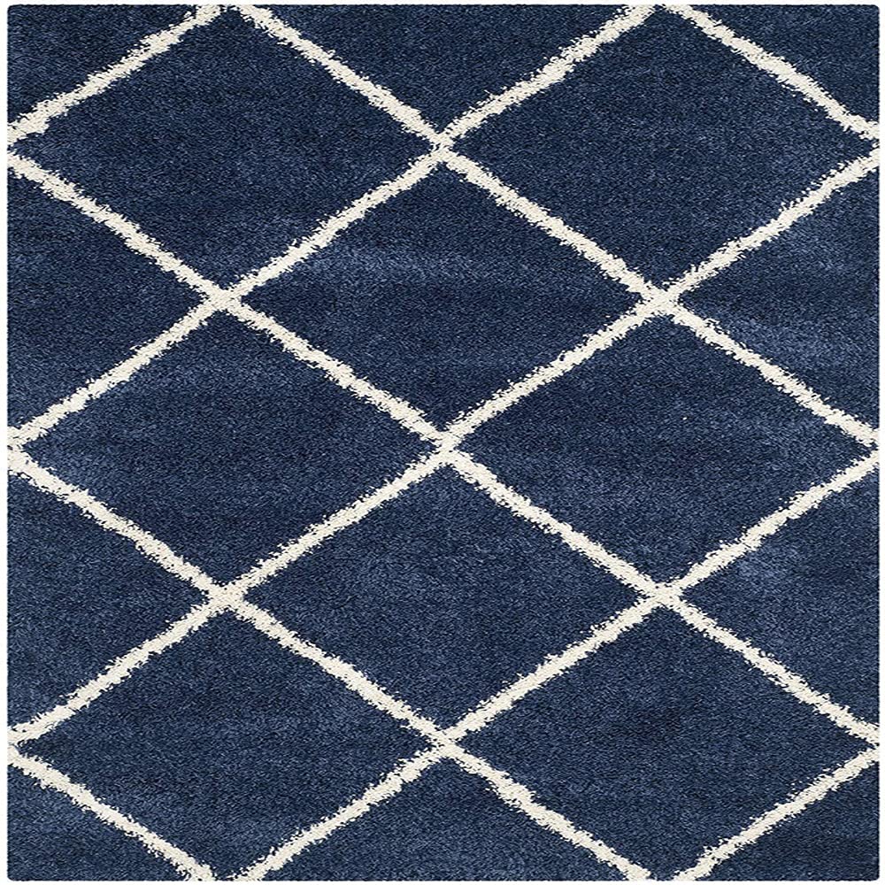 Web – Dark Blue Shag Rug