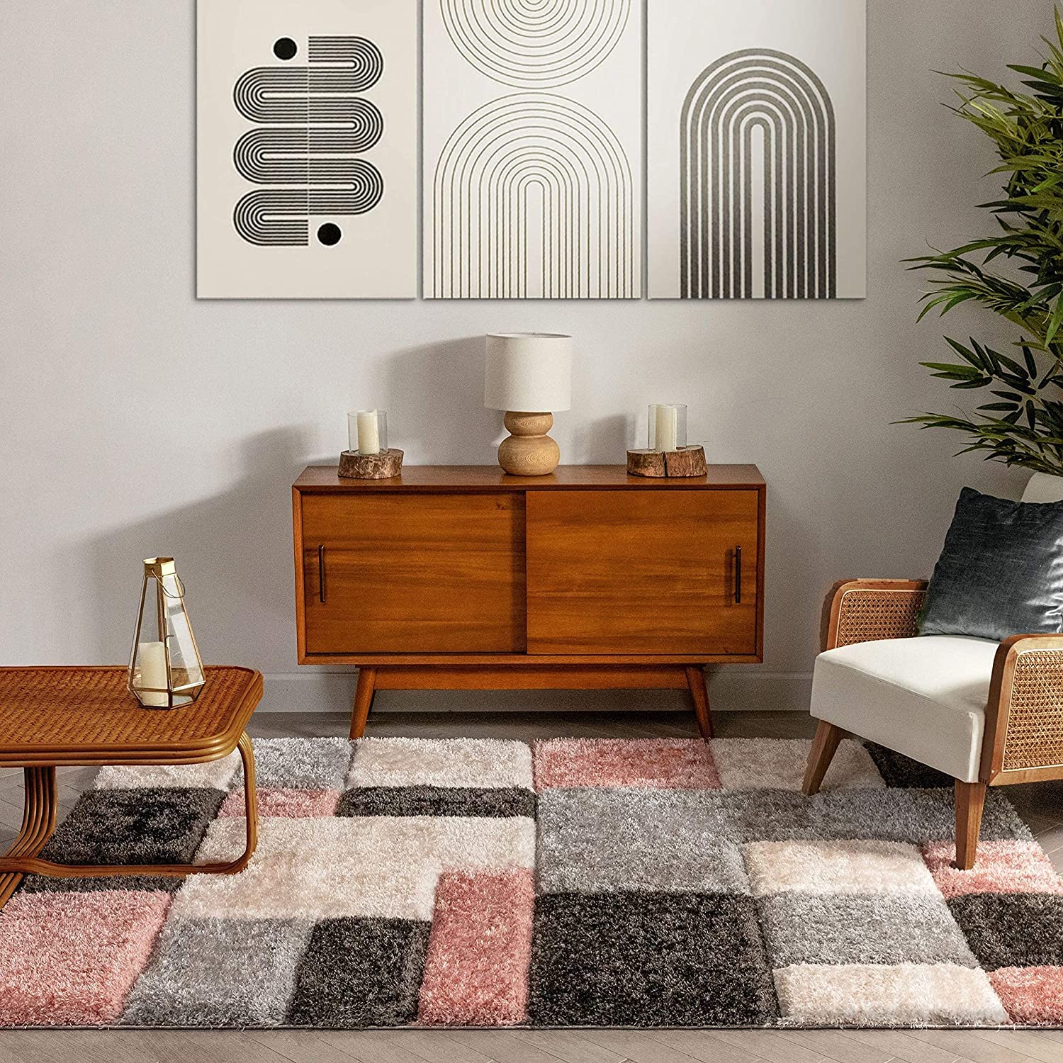 Tetris – Pink Shag Rug