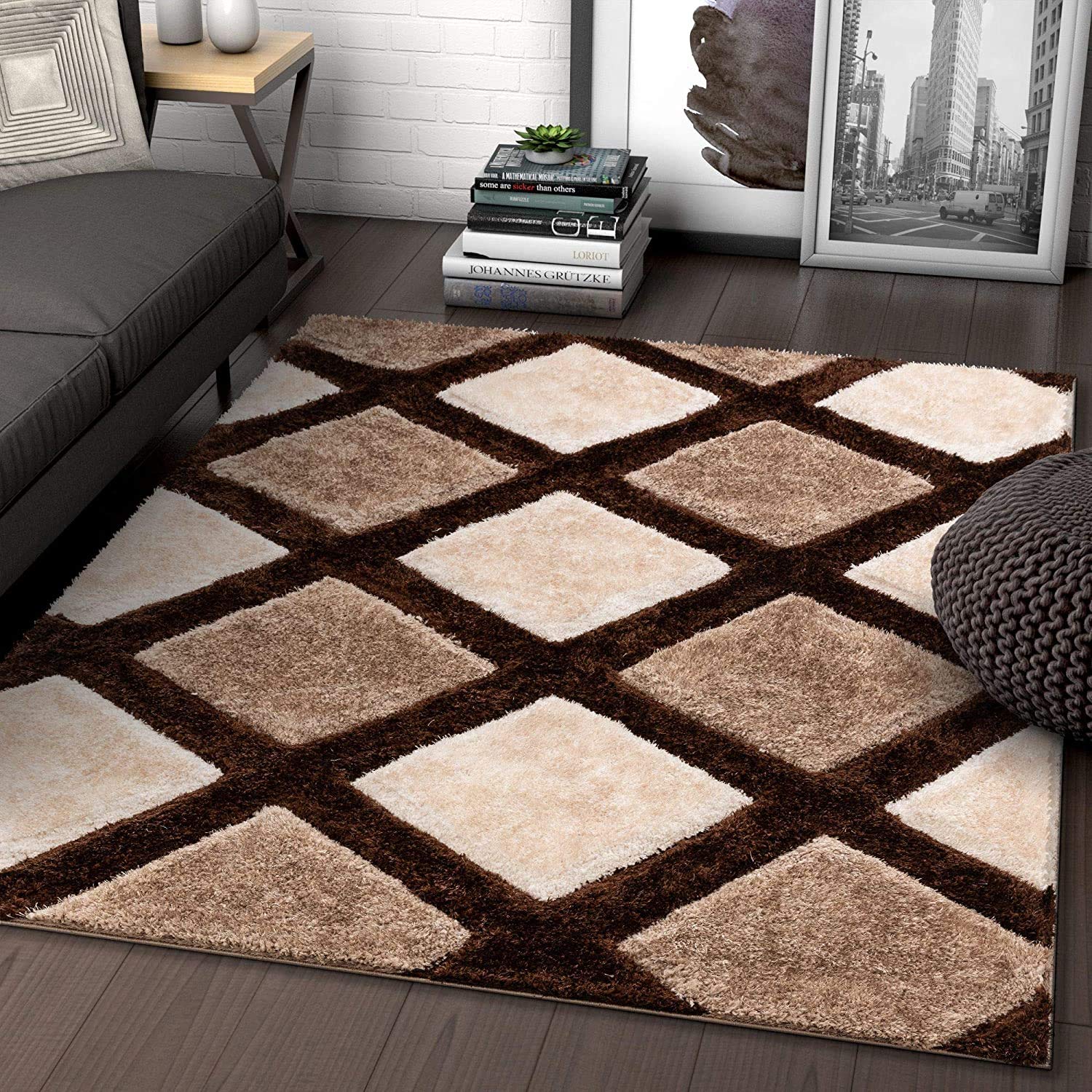 Steps – Cream Shag Rug