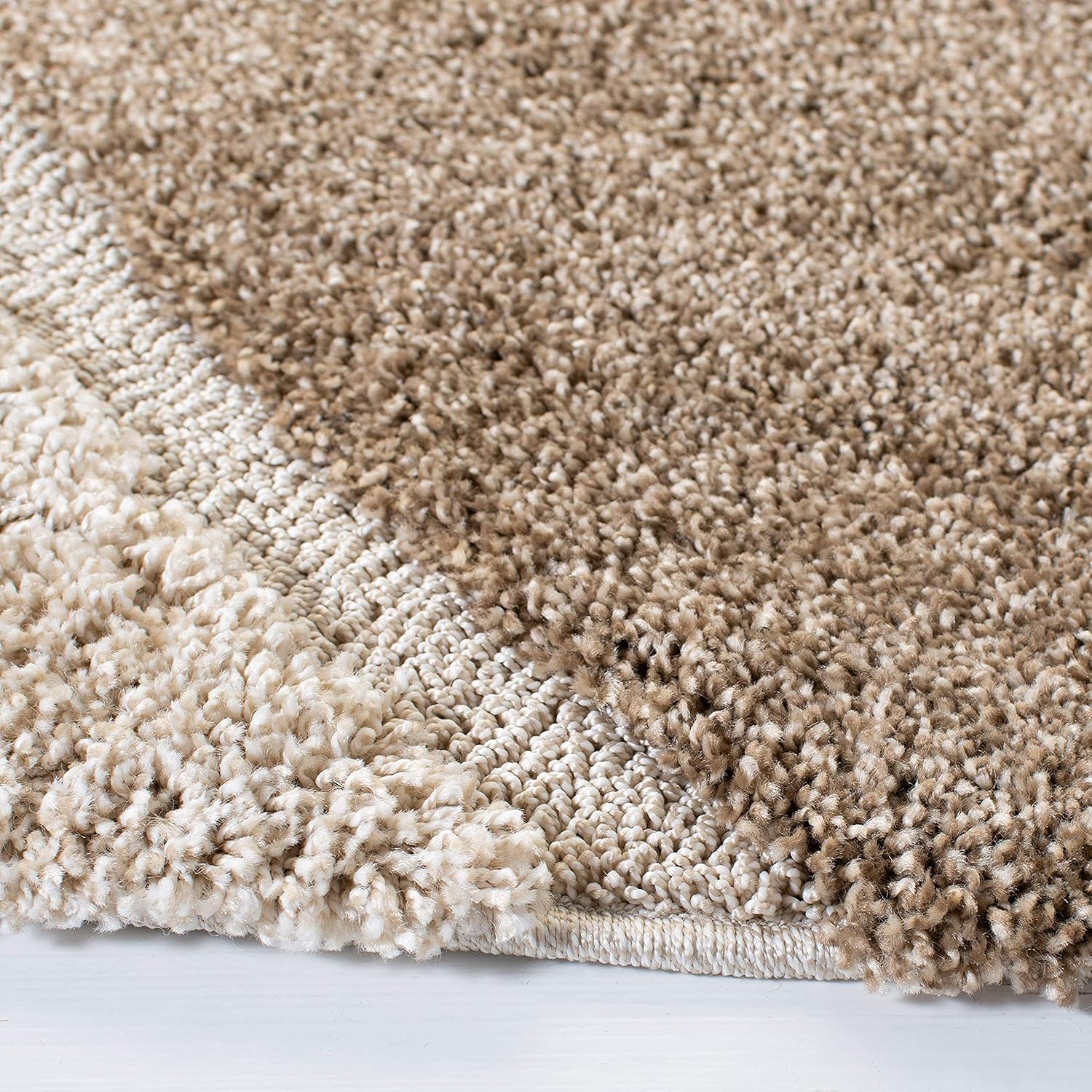 Waves – Grey & Brown Shag Rug