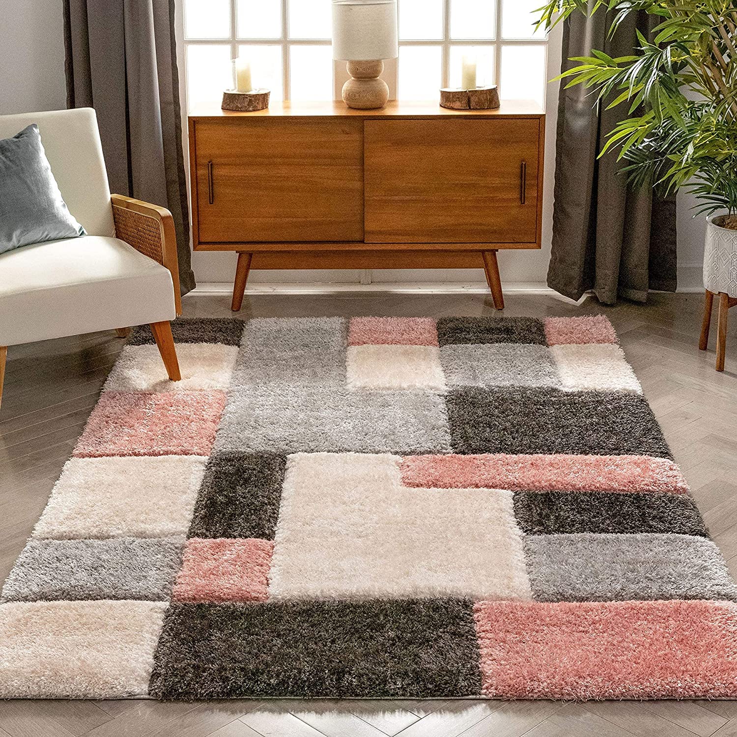Tetris – Pink Shag Rug