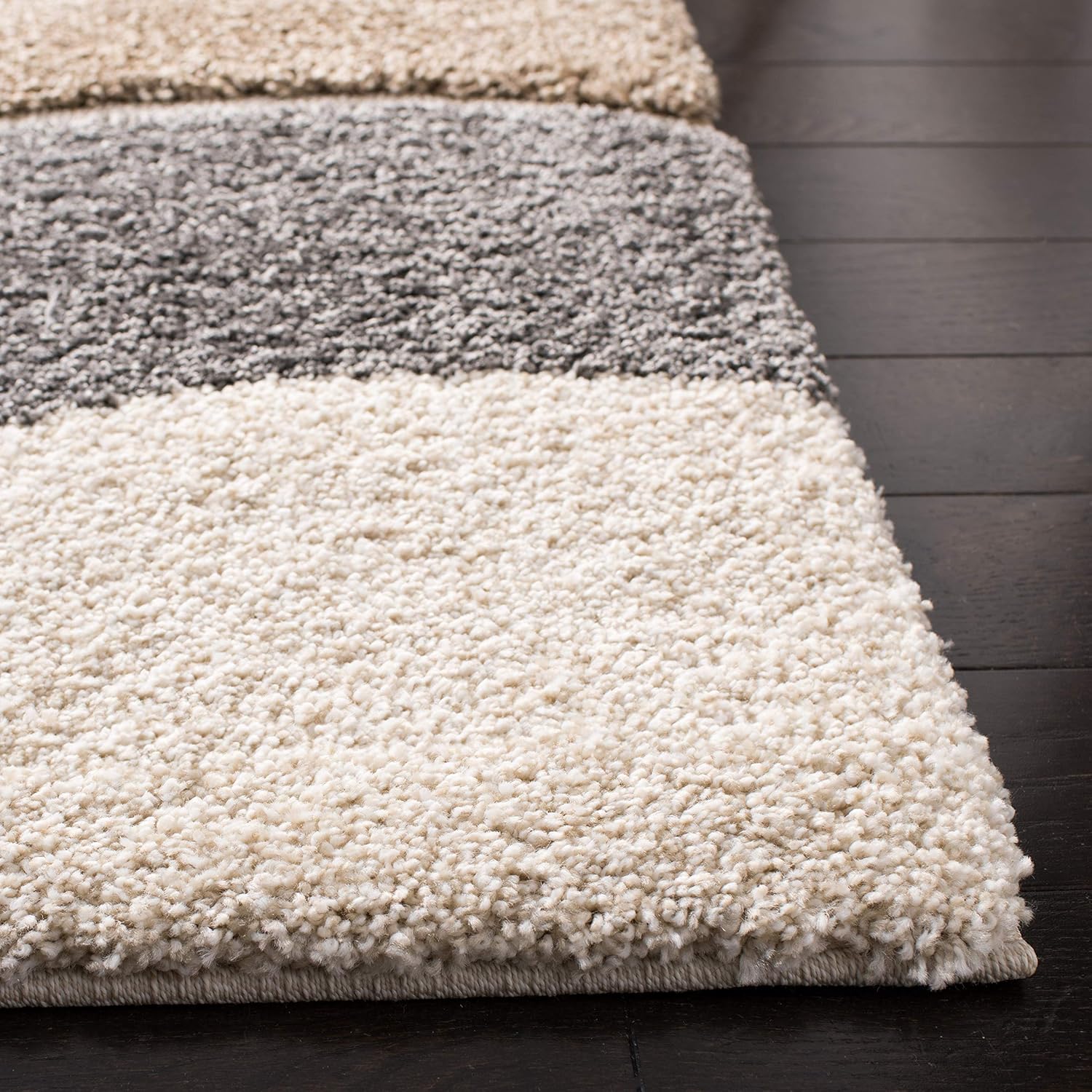Waves – Grey & Brown Shag Rug