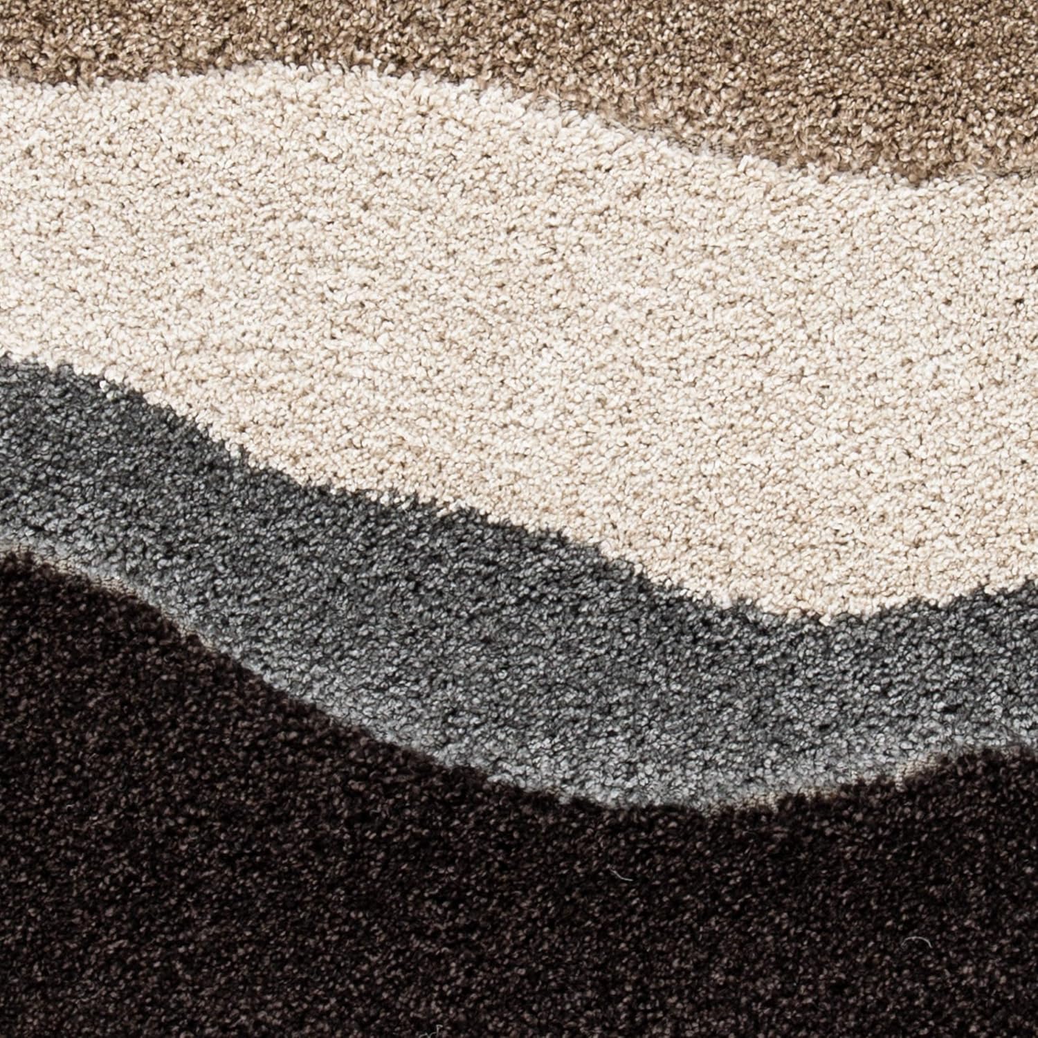 Waves – Grey & Brown Shag Rug