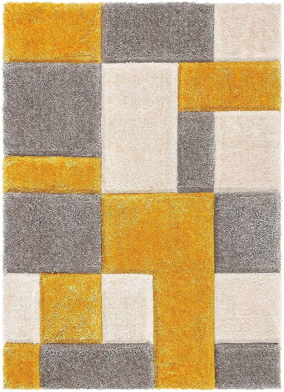 Tetris – Yellow Shag Rug