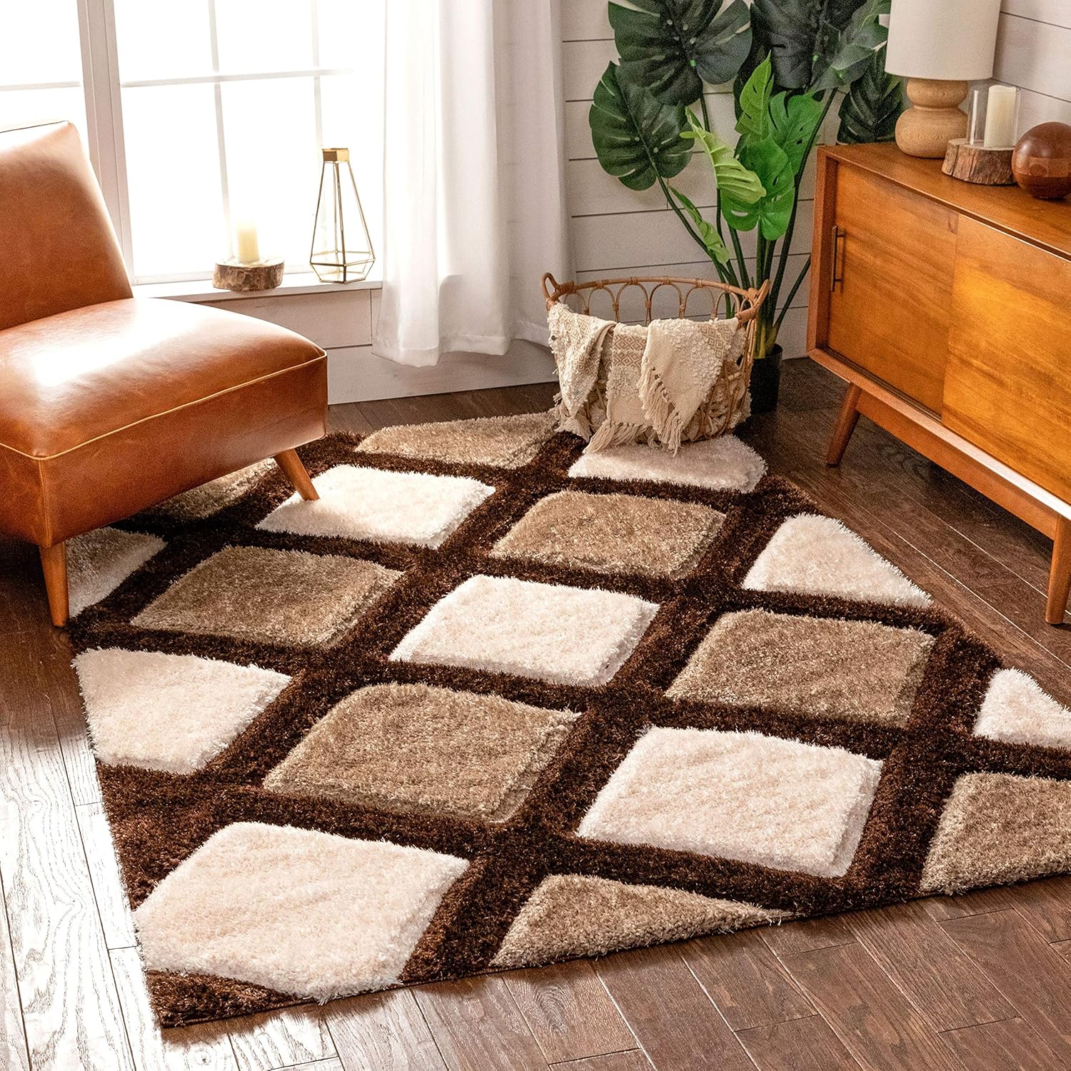 Steps – Cream Shag Rug