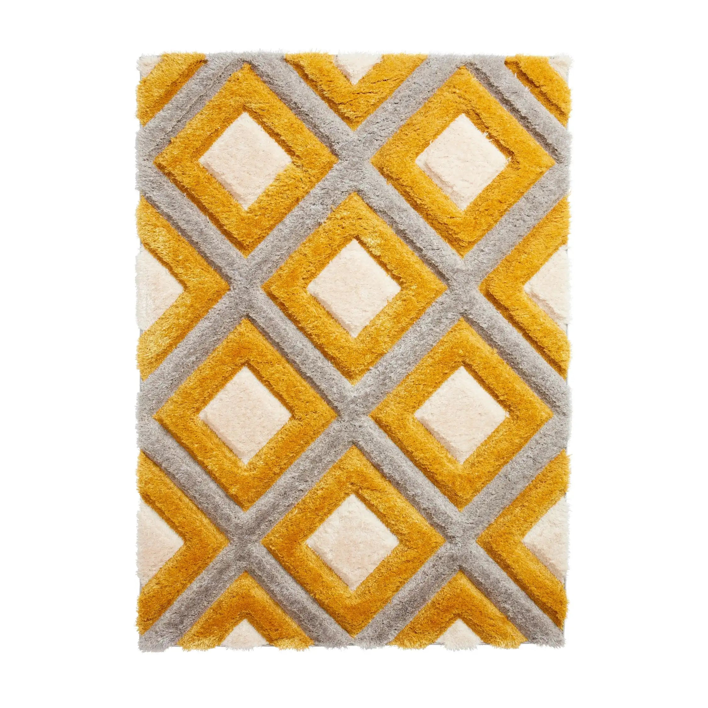 Angles – Cream & Yellow Shag Rug