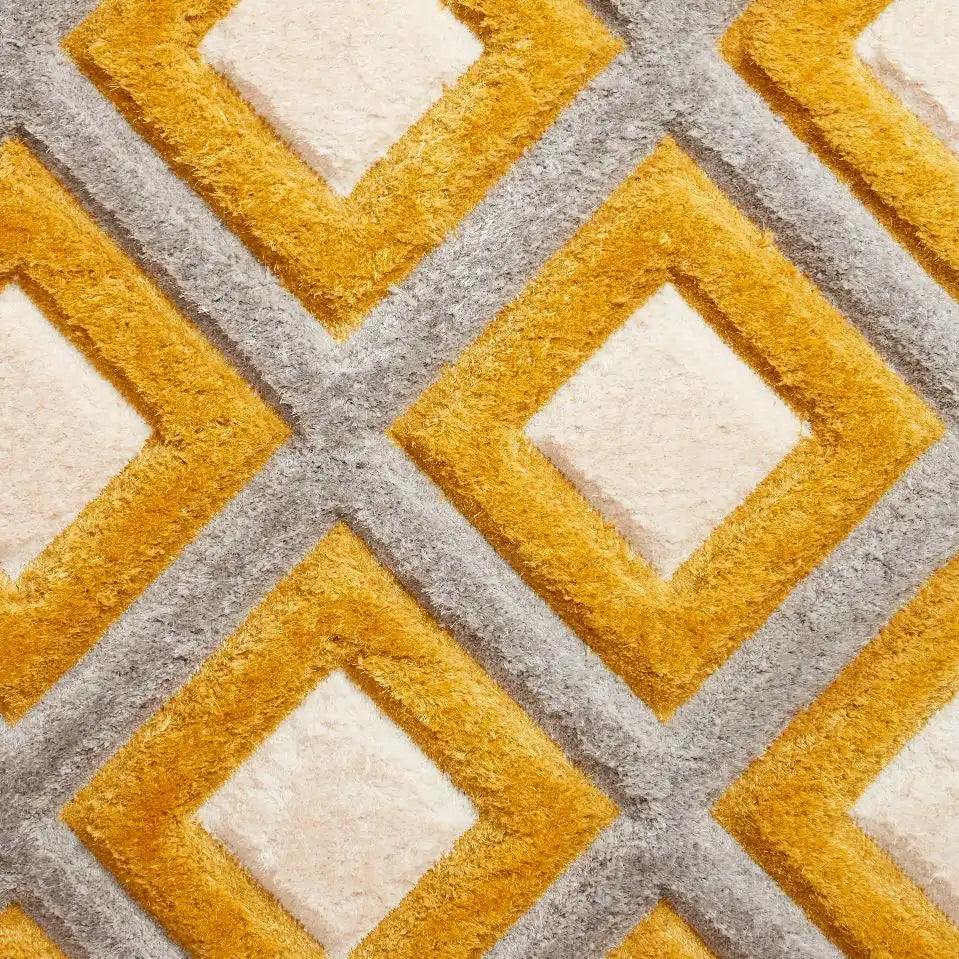 Angles – Cream & Yellow Shag Rug