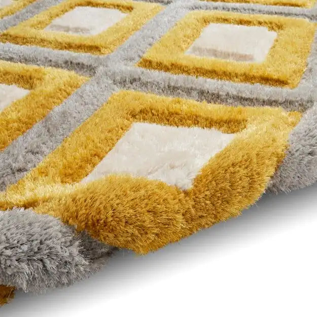 Angles – Cream & Yellow Shag Rug