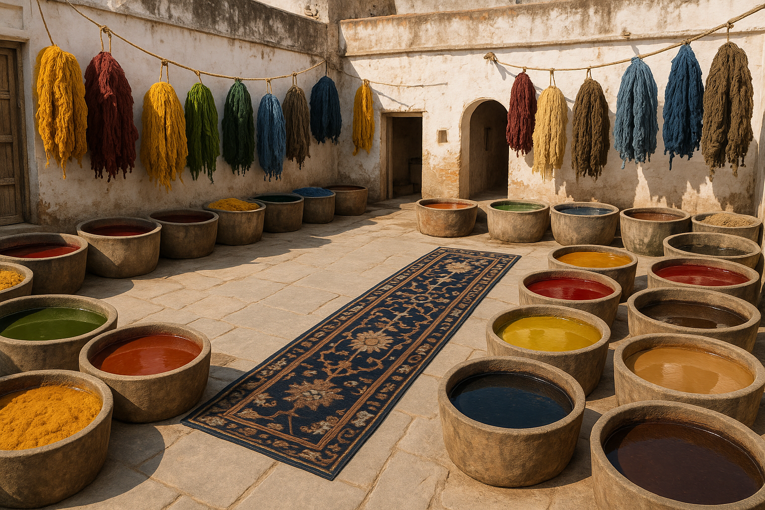 Marine – Blue Hand-Tufted Wool Runner Carpet