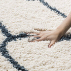 Snail – Cream & Charcoal Shag Rug