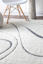 Snail – Cream & Charcoal Shag Rug