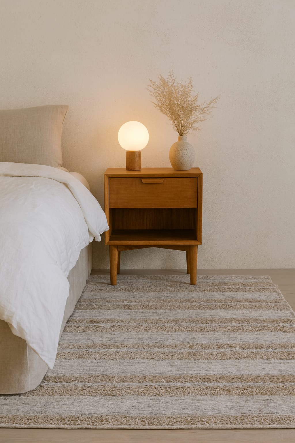 Triads – Cream Wool Dhurrie Carpet