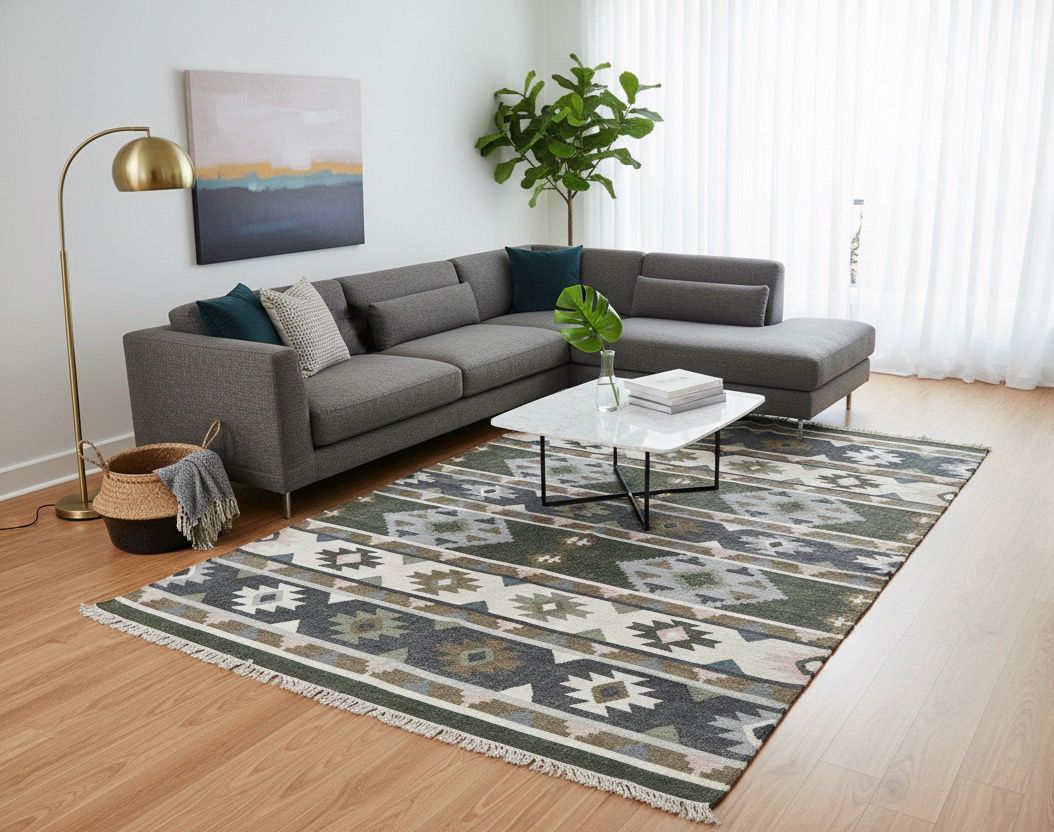 Pashm – Multicolor Wool Dhurrie Carpet