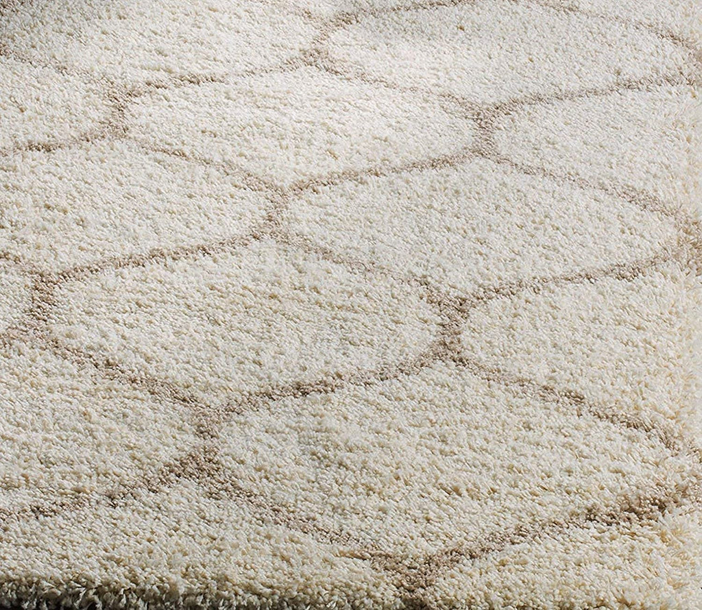 Howda – Cream & Brown Shag Rug