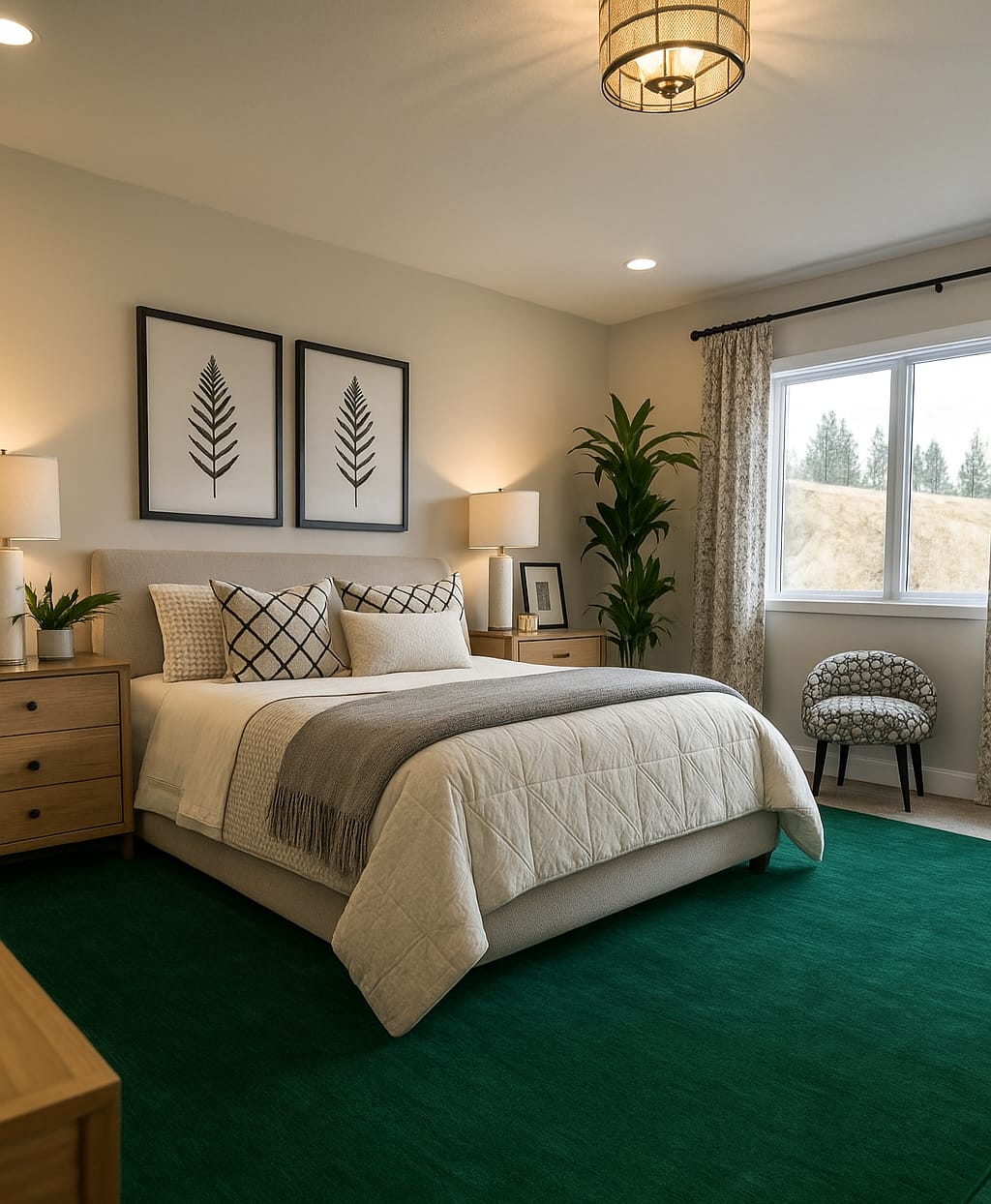 Solid Green – Handloom Wool Carpet