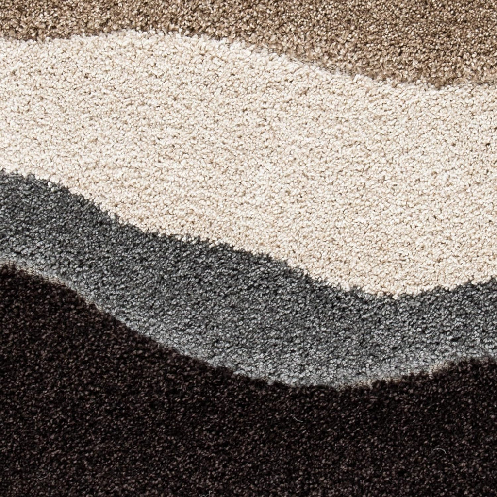 Waves – Grey & Brown Shag Rug