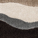 Waves – Grey & Brown Shag Rug