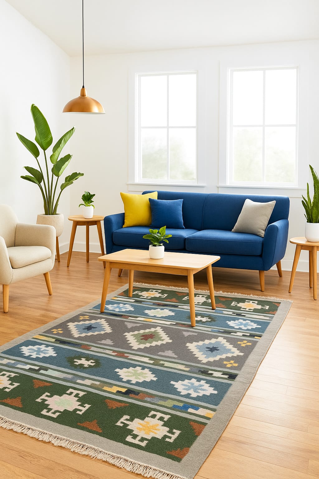 Arf – Multicolor Wool Dhurrie Carpet