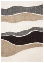 Waves – Grey & Brown Shag Rug
