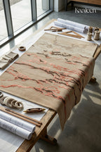 Bell – Beige & Rust Hand-Knotted Wool & Silk Carpet