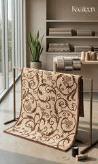 Brilliance – Beige & Dark Brown Hand-Knotted Wool & Silk Carpet