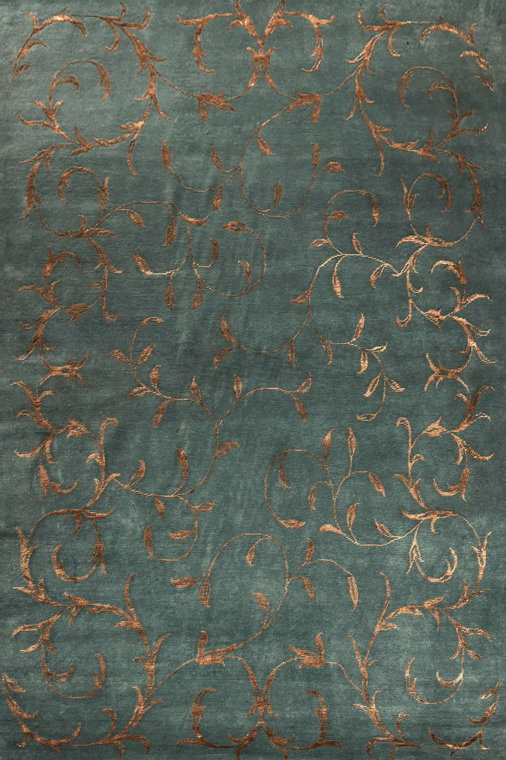 Brilliance – Green & Rose Gold Hand-Knotted Wool & Silk Carpet
