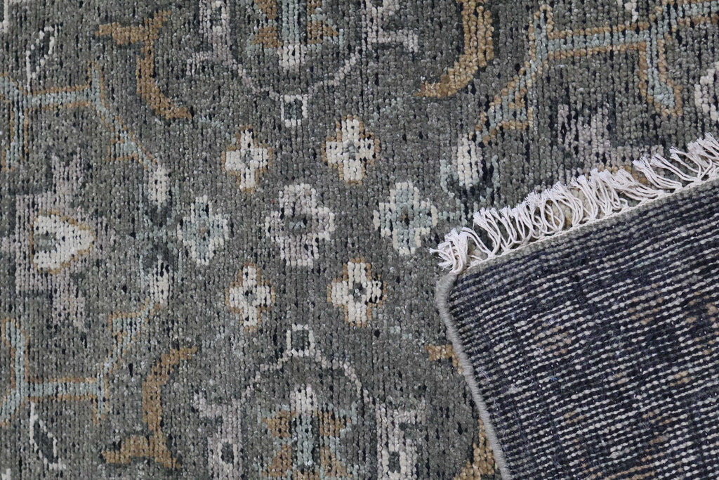 Zarm – Dark Green Hand-Knotted Wool Carpet