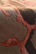 Bell – Beige & Rust Hand-Knotted Wool & Silk Carpet
