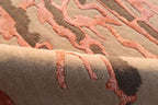 Bell – Beige & Rust Hand-Knotted Wool & Silk Carpet