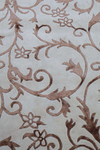 Brilliance – Beige & Dark Brown Hand-Knotted Wool & Silk Carpet