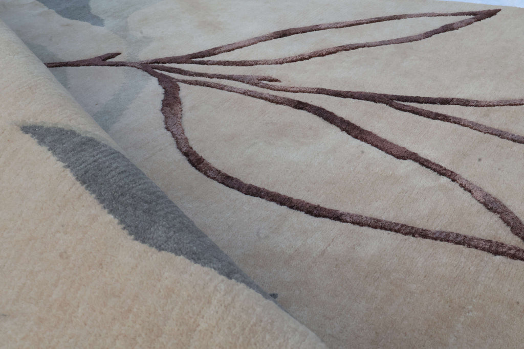 Adler – Beige & Brown Hand-Knotted Wool & Silk Carpet