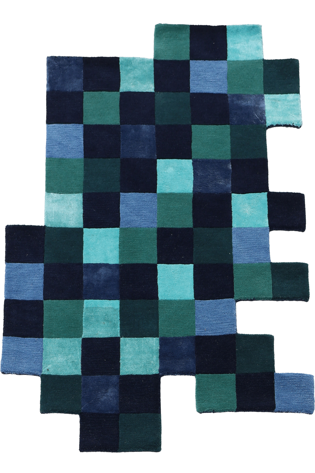 Blocks Blue – Blue & Teal Hand-Tufted Wool & Silk Carpet