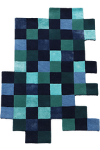 Blocks Blue – Blue & Teal Hand-Tufted Wool & Silk Carpet