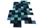 Blocks Blue – Blue & Teal Hand-Tufted Wool & Silk Carpet