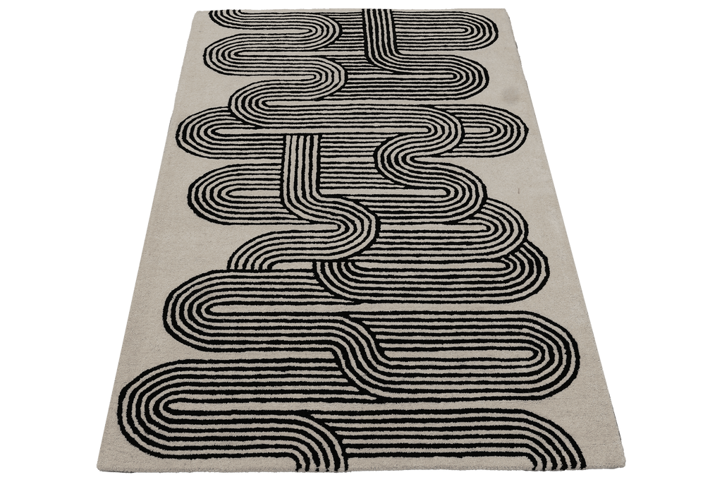 Embrace – Cream & Black Hand-Tufted Carpet