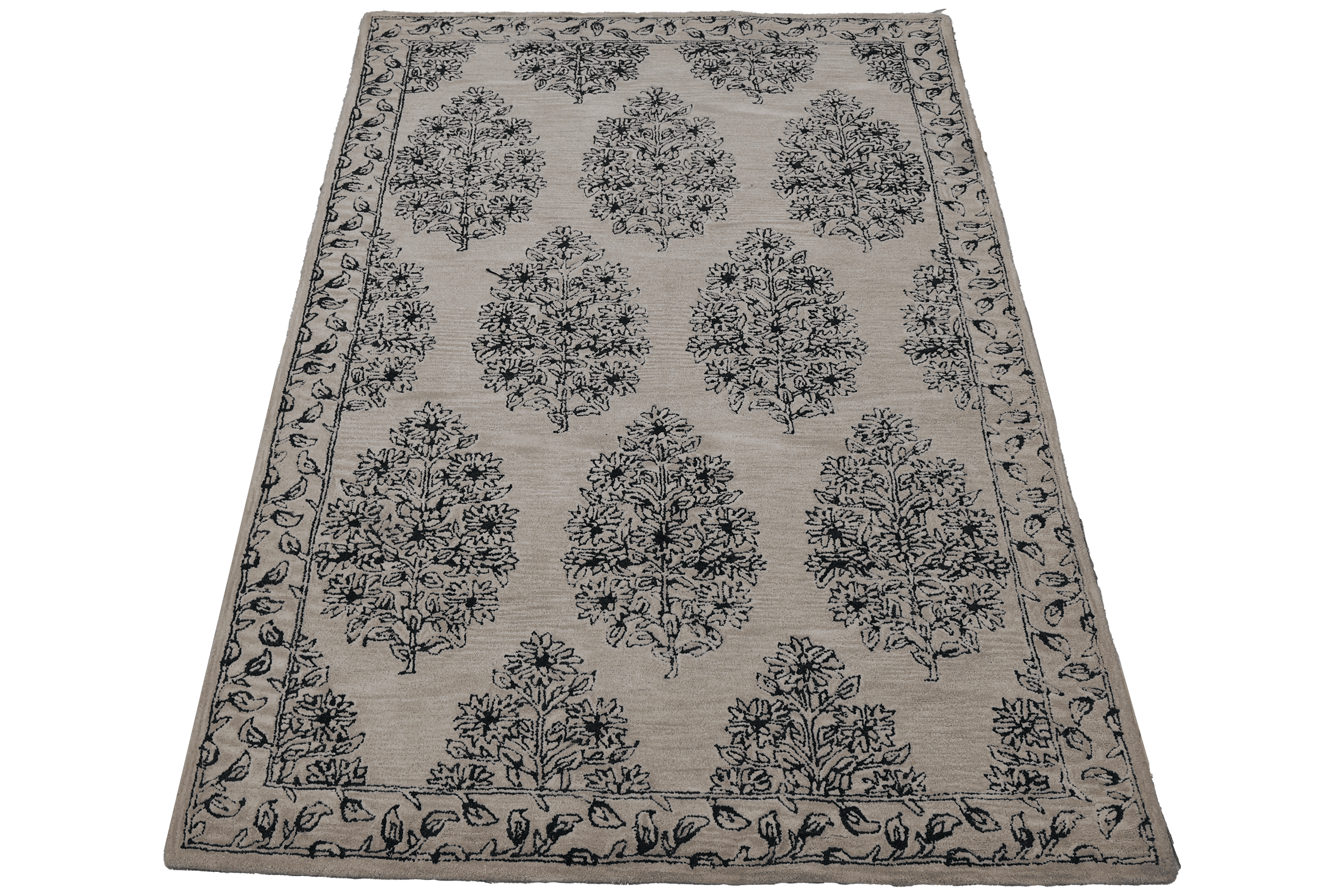 Ghaba – Cream & Blue Hand-Tufted Carpet