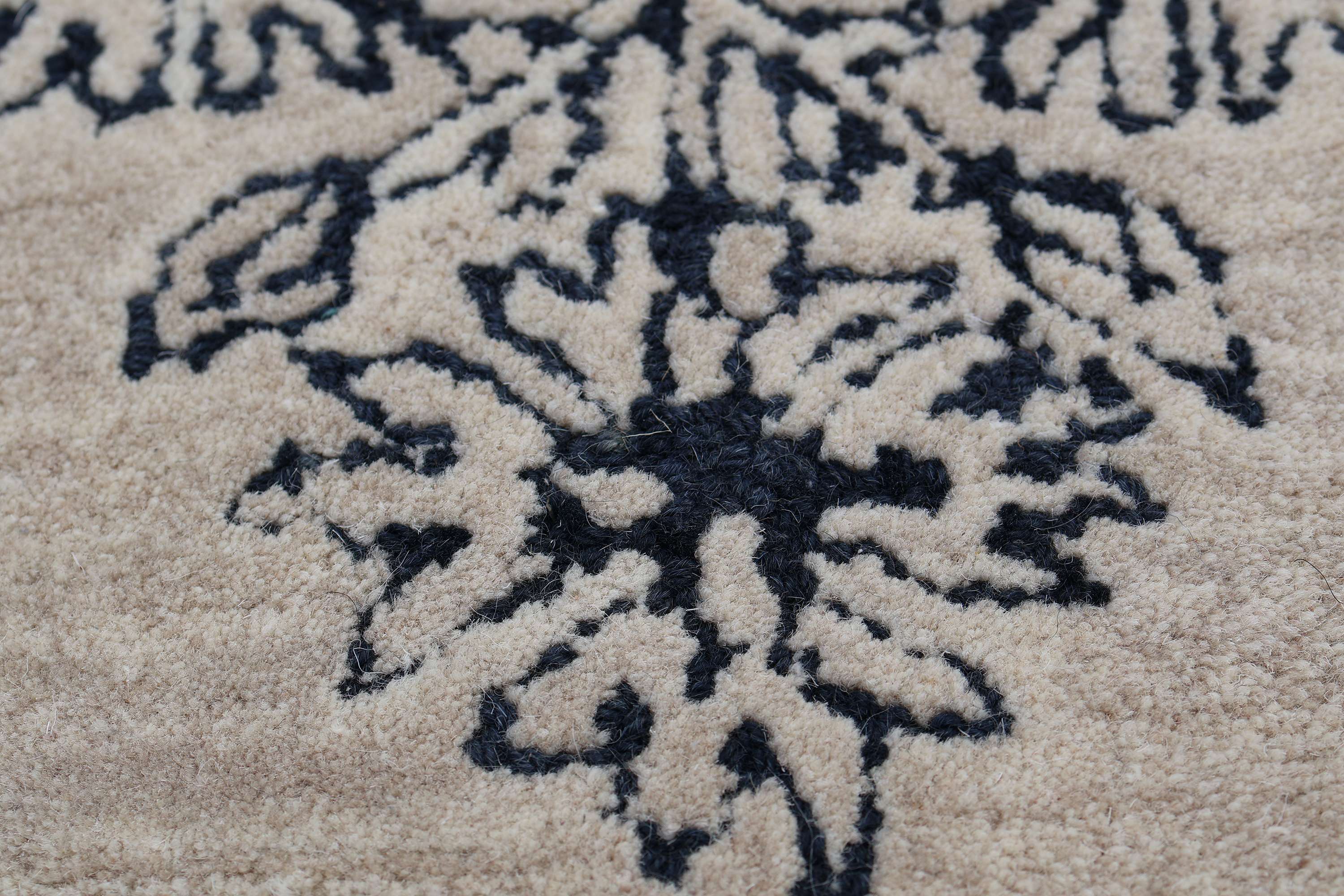 Ghaba – Cream & Blue Hand-Tufted Carpet