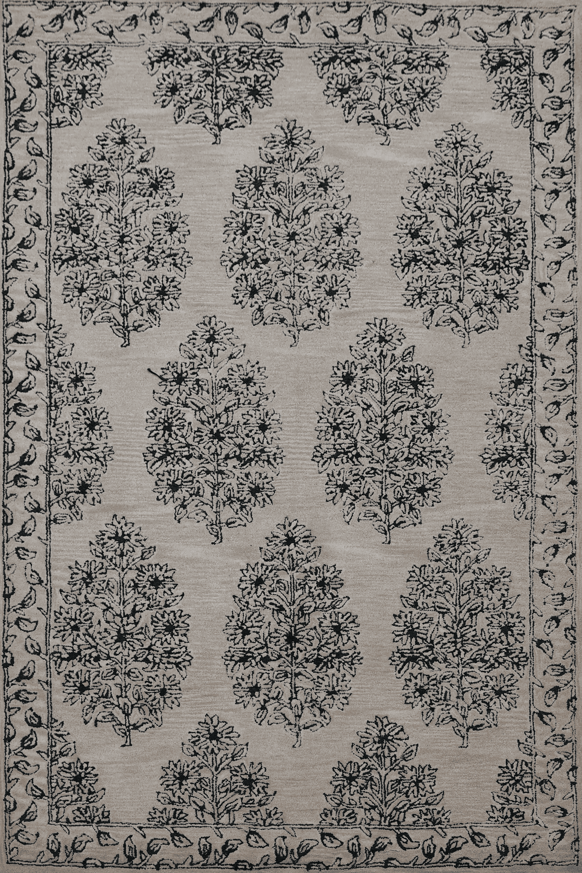 Ghaba – Cream & Blue Hand-Tufted Carpet