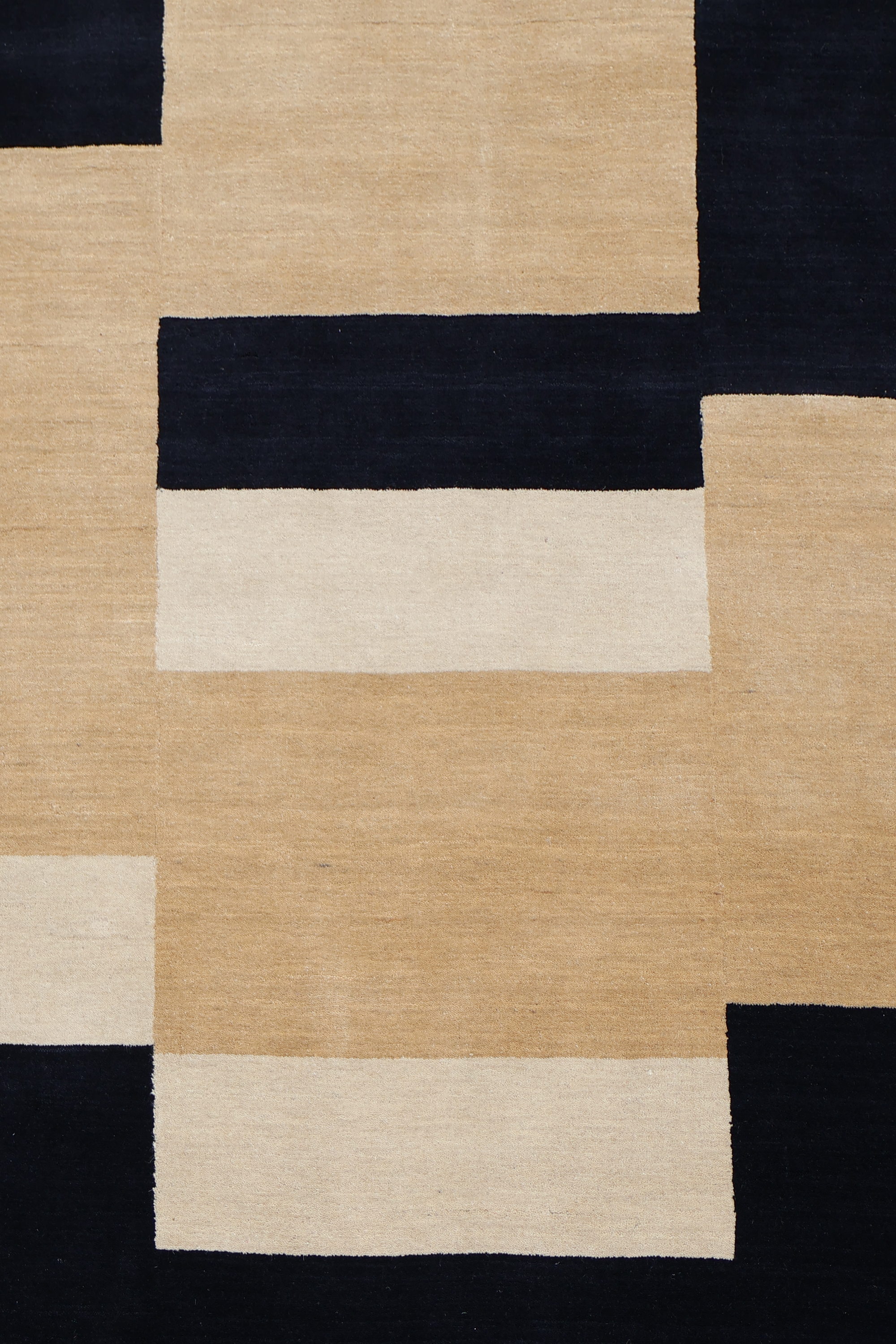 March – Black & Dark Green Handloom Wool Carpet