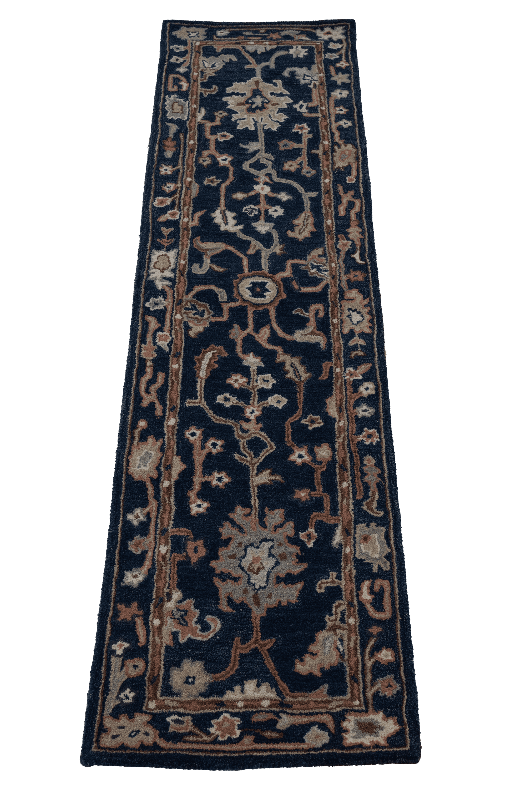 Marine – Blue Hand-Tufted Wool Runner Carpet