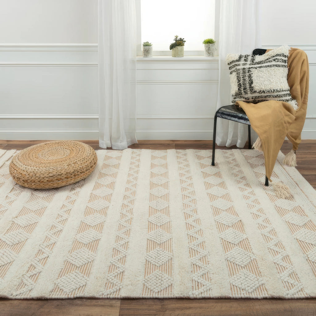 Web – Cream & Brown Wool Carpet