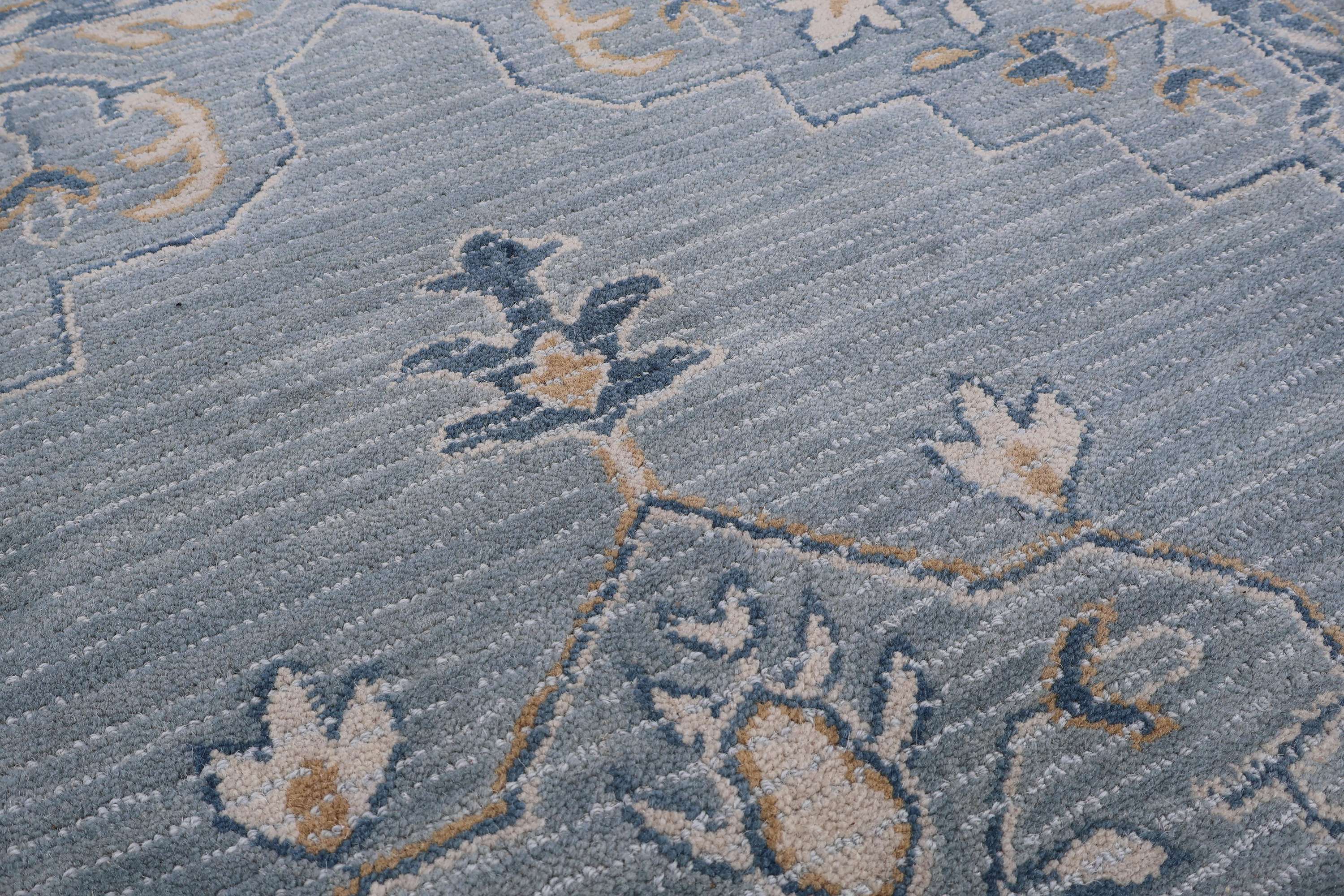 Zaki – Blue Hand-Tufted Wool Carpet